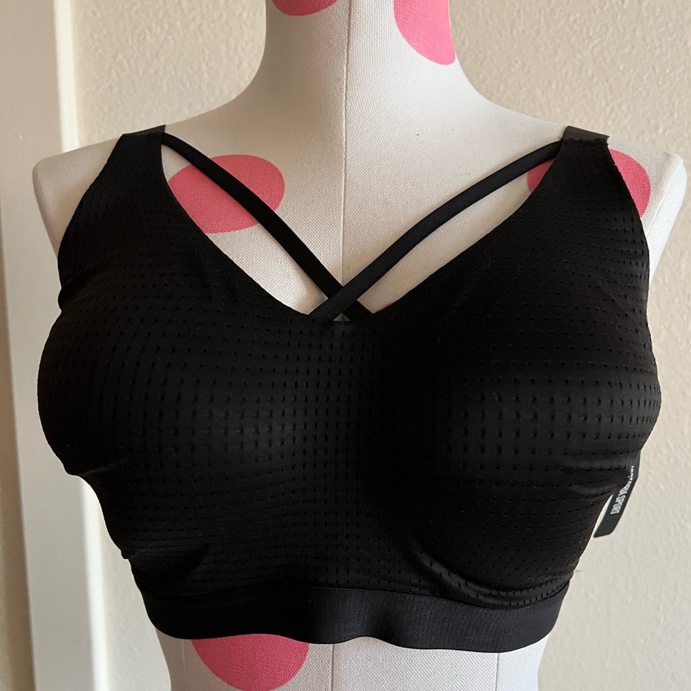 Victoria's Secret Black Cross-Front Sports Bra